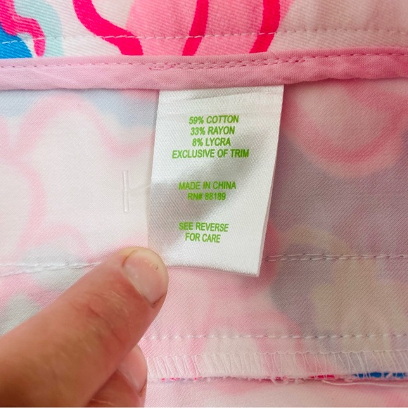 Lilly Pulitzer Style No 49057 Pink Floral Pant Womens Size 6 Crop Capri - Picture 4 of 10